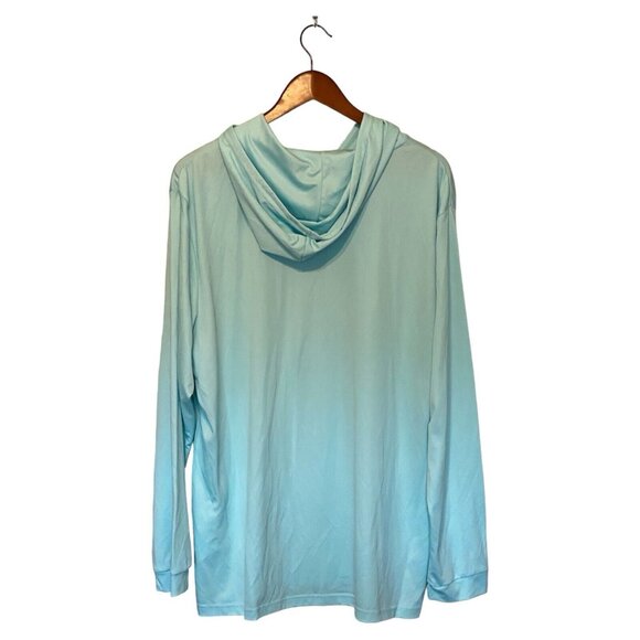 Saunders Brothers 1915 Light Teal Blue Hoodie Men's XL 50 UPF Sun Protection - Picture 2 of 5
